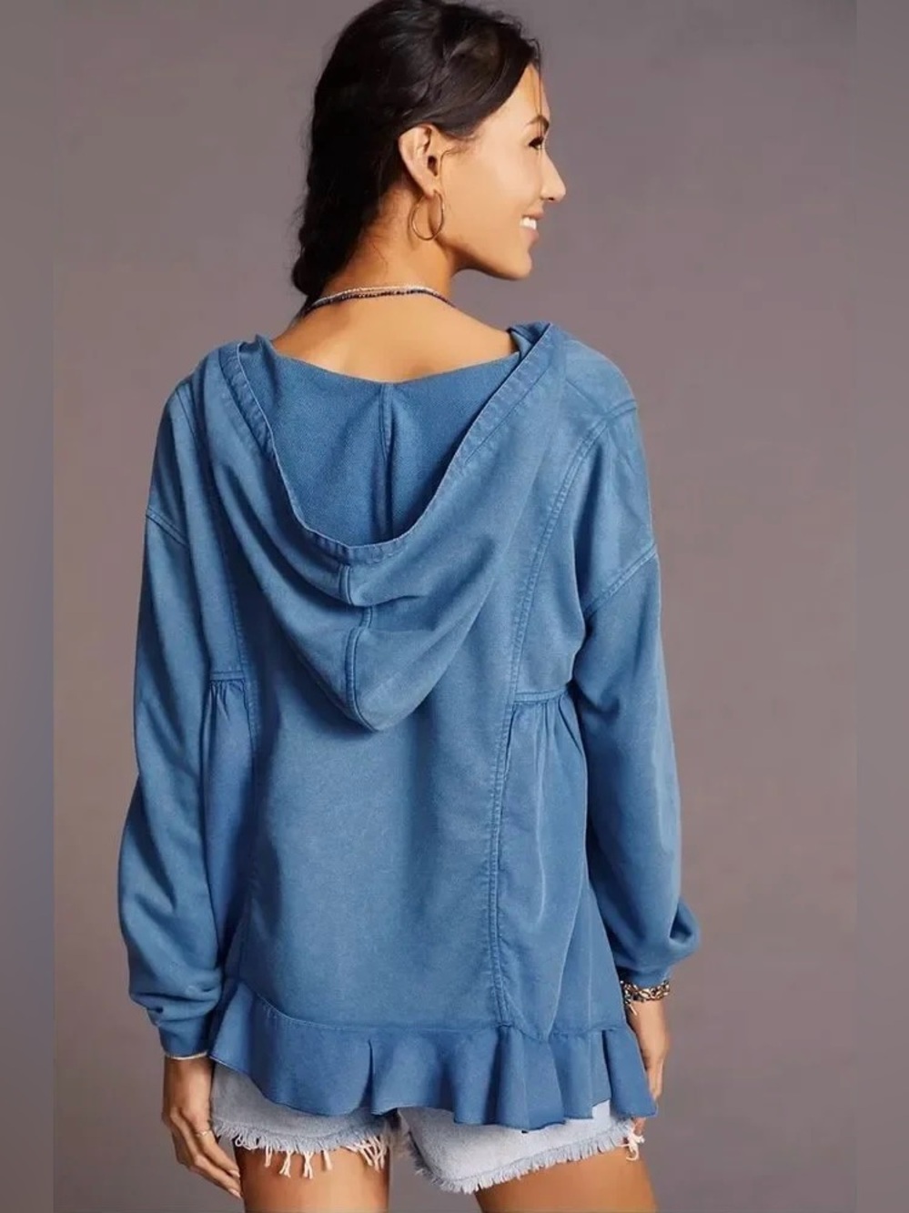 Anthropologie Daily Practice The Sapphire Hoodie Sweatshirt - Picture 3 of 11